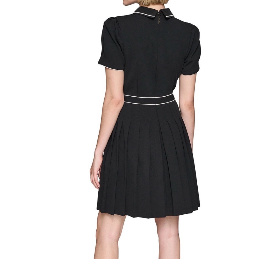 NWT Karl Lagerfeld Black Dress with White Trim and Gold Hardware size 8 - Picture 3 of 7